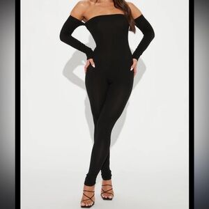 Off-Shoulder Black Jumpsuit